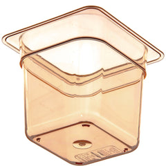 Carlisle 3088513 6.38 in. x 6.75 in. x 6 in. 2.5 qt. StorPlus High Heat Plastic Food Pan - Amber