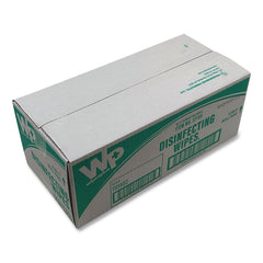 Carlisle WipesPlus 7 in. x 8 in. 1-Ply Disinfecting Surface Wipes - Lemon/White (12/Carton)