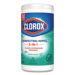 Clorox 7 in. x 8 in. 1-Ply Disinfecting Wipes - Fresh Scent, White (450/Carton)