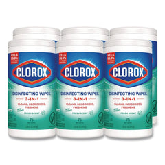 Clorox 7 in. x 8 in. 1-Ply Disinfecting Wipes - Fresh Scent, White (450/Carton)