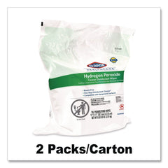Clorox Healthcare 12 in. x 11 in. Hydrogen Peroxide Cleaner Disinfectant Wipes - Unscented White (2/Carton)