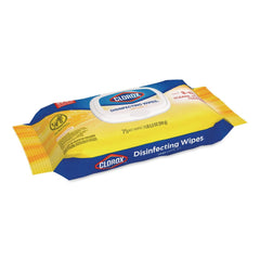 Clorox 8 in. x 7 in. 1-Ply Easy Pull Pack Disinfecting Wipes - Lemon Scent White (6 Boxes/Carton)