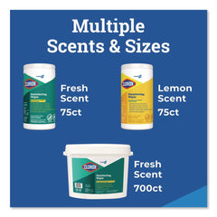 Clorox 1 Ply 7 in. x 8 in. Fresh Scent Disinfecting Wipes - White (1/Carton)