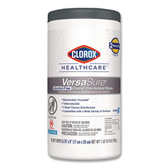 Clorox Healthcare VersaSure 6.75 in. x 8 in. 1-Ply Cleaner Disinfectant Wipes - Original Scent White