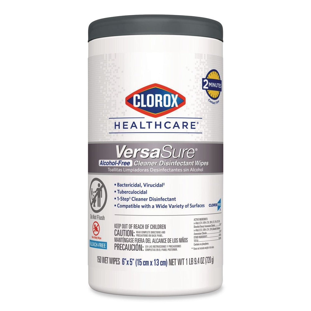 Clorox Healthcare VersaSure 6 in. x 5 in. 1-Ply Cleaner Disinfectant Wipes - Fragranced White