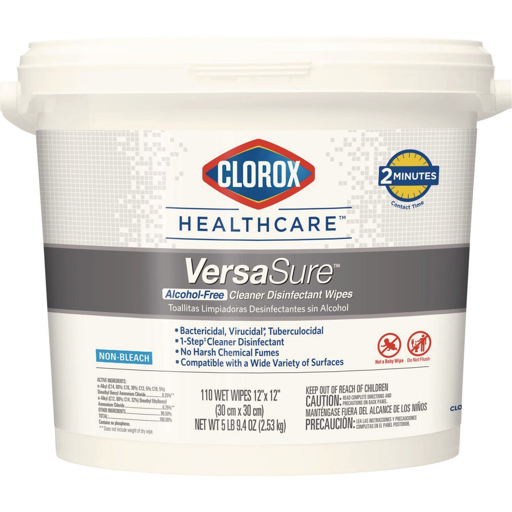 Clorox Healthcare VersaSure 12 in. x 12 in. 1-Ply Cleaner Disinfectant Wipes - Fragranced White
