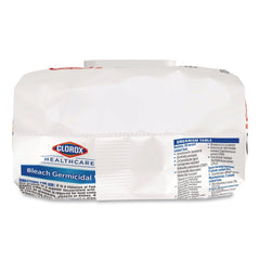 Clorox Healthcare 32621 6.75 in. x 9 in. 1-Ply Bleach Germicidal Disinfectant Wipes - Unscented/White (6/Carton)