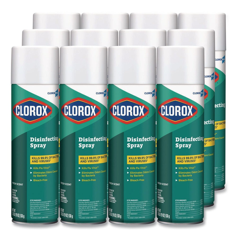 Clorox 38504 19 oz. Fresh Aerosol Disinfecting Spray (12/Carton)