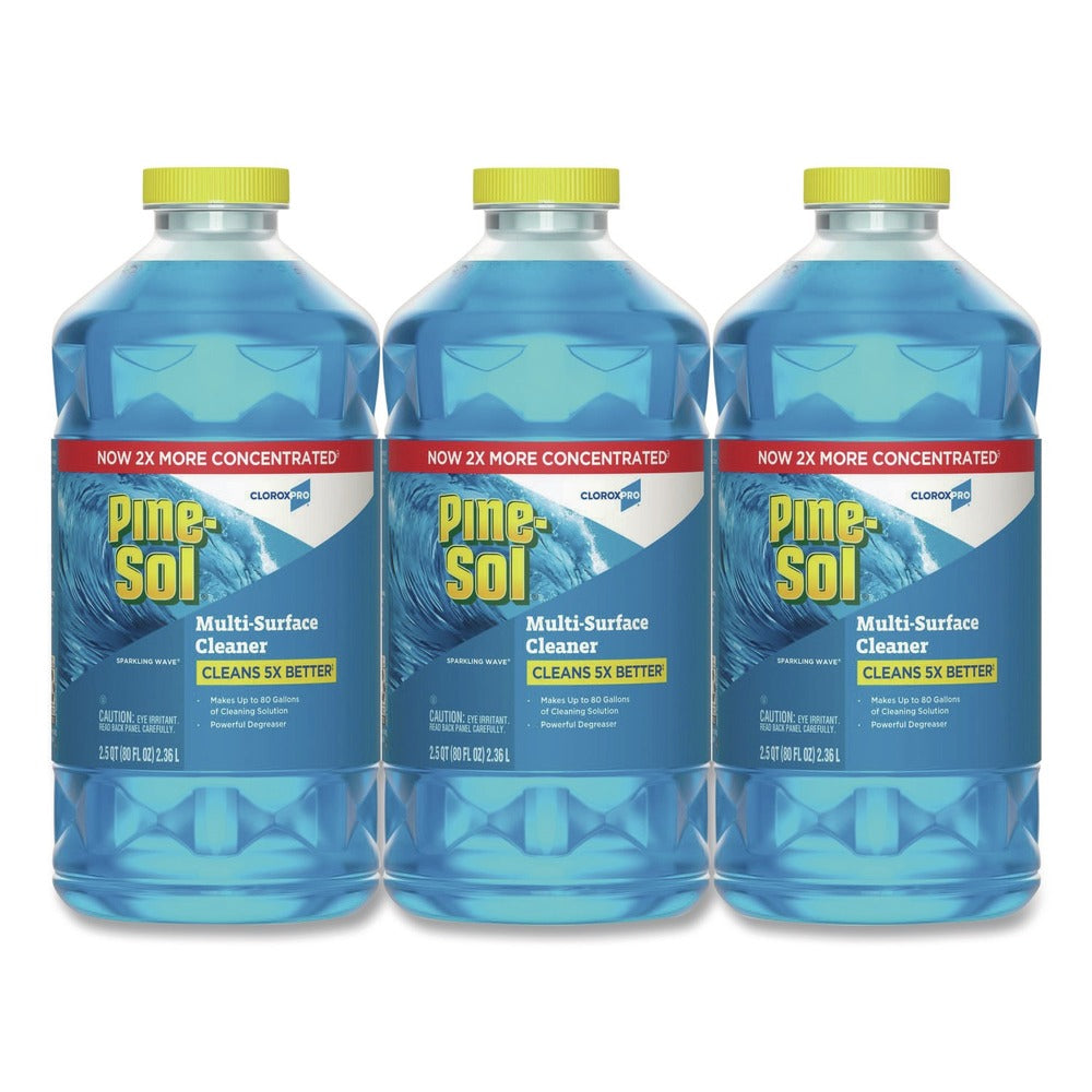Pine-Sol 80 oz. CloroxPro Concentrated Multi-Surface Cleaner - Sparkling Wave Scent (3/Carton)