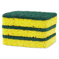 S.O.S. 91029 0.9 in. Thick 2.5 in. x 4.5 in. Heavy Duty Scrubber Sponge - Yellow/Green (3/Pack, 8 Packs/Carton)