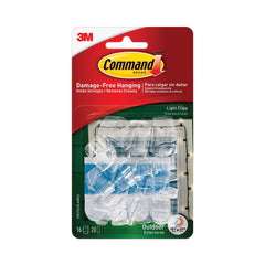 Command Small Plastic All Weather Hooks and Strips - Clear (24/Pack)