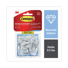 Command 0.5 lbs. Capacity Small Plastic/Metal Hooks and Strips - Clear (9/Pack)
