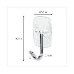 Command 0.5 lbs. Capacity Small Plastic/Metal Hooks and Strips - Clear (9/Pack)