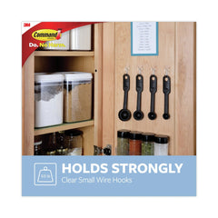 Command 0.5 lbs. Capacity Small Plastic/Metal Hooks and Strips - Clear (9/Pack)
