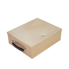 CONTROLTEK 14.38 in. x 11 in. x 4.13 in. 1-Compartment Jumbo Locking Cash Box - Sand