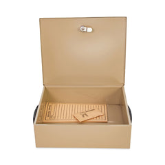 CONTROLTEK 14.38 in. x 11 in. x 4.13 in. 1-Compartment Jumbo Locking Cash Box - Sand