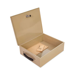 CONTROLTEK 14.38 in. x 11 in. x 4.13 in. 1-Compartment Jumbo Locking Cash Box - Sand