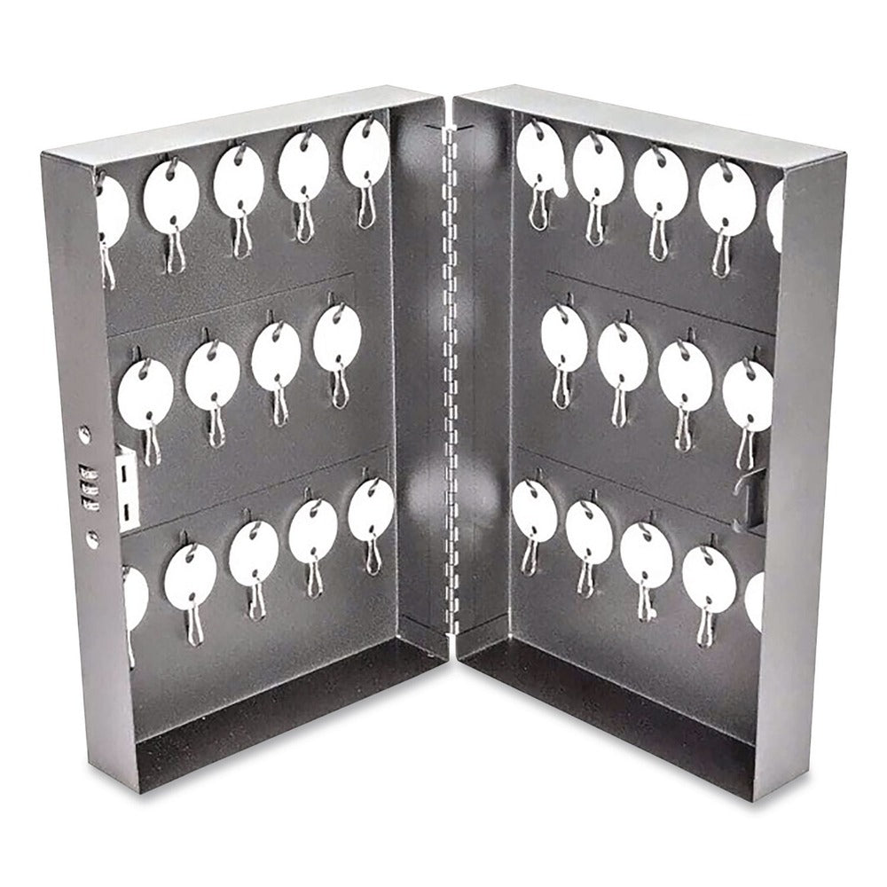 CONTROLTEK 7.75 in. x 3.25 in. x 11.5 in. 28-Key Combination Lockable Key Cabinet - Gray