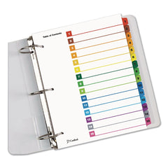 Cardinal 11 x 8.5 OneStep Printable Table of Contents and 1 to 15 Dividers - White/Assorted Tabs (15/Set)