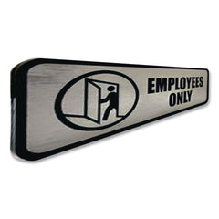 Cosco 9 in. x 3 in. Employees Only Brushed Metal Office Sign - Silver