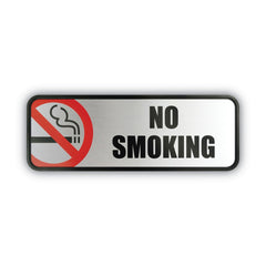 Cosco 9 in. x 3 in. No Smoking Brushed Metal Office Sign - Silver