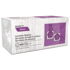 Cascades PRO 12 in. x 12 in. 1 Ply Select Luncheon Napkins - White (6000/Carton)