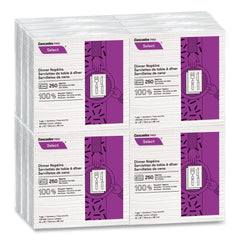 Cascades PRO 15.5 x 16 1-Ply Select Dinner Napkins - White (12/Carton)