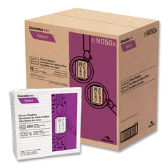 Cascades PRO 15.5 x 16 1-Ply Select Dinner Napkins - White (12/Carton)