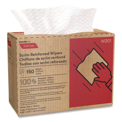 Cascades PRO 9.25 in. x 12.5 in. 4-Ply Tuff-Job Scrim Reinforced Wipers - White (10 Boxes/Carton)