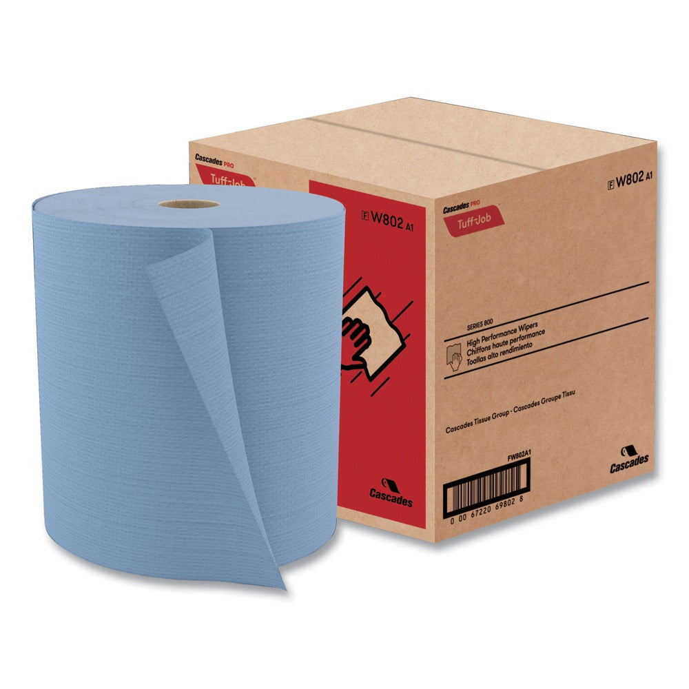Cascades PRO 12 in. x 13 in. Tuff-Job Spunlace Towels Jumbo Roll - Blue (1 Roll/Carton)