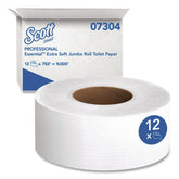 Scott 3.55 in. x 750 ft. 2-Ply Septic Safe Essential Extra Soft JRT - White (12/Carton)
