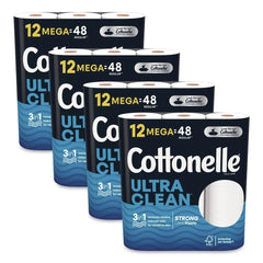 Cottonelle Ultra CleanCare 1-Ply Septic Safe Mega Rolls Strong Tissue Toilet Paper - White (48/Carton)