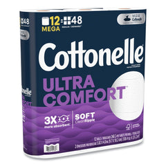 Cottonelle Ultra ComfortCare 2-Ply Septic Safe Mega Rolls Soft Tissue Toilet Paper - White (48/Carton)