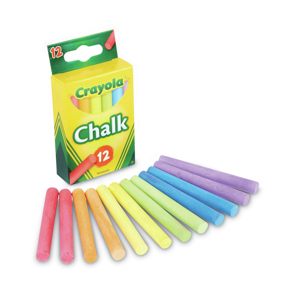 Crayola 3 in. x 0.38 in. Diameter Chalk - 6 Assorted Colors (12/Box)