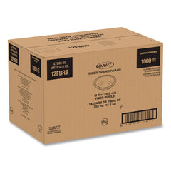 Dart 12FBRB 12 oz Compostable Molded Fiber Dinnerware Bowl - Natural (1000/Carton)
