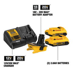 Dewalt DCA2203C 20V MAX Lithium-Ion Battery/Charger/Adapter Kit for 18V Cordless Tools (2 Ah)