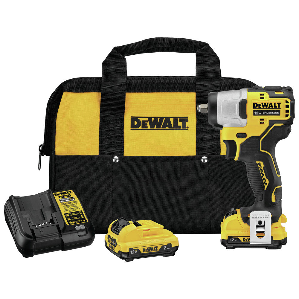 Dewalt 12V MAX XTREME Brushless Lithium-Ion 3/8 in. Cordless Impact Wrench Kit (2 Ah)