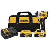 Dewalt 20V MAX Brushless Lithium-Ion 3/8 in. Cordless Impact Wrench with Hog Ring Anvil Kit with 2 Batteries (5 Ah)