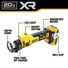 Dewalt 20V MAX XR Brushless Lithium-Ion Cordless Drywall Screwgun and Cut-Out Tool Combo Kit (2 Ah)