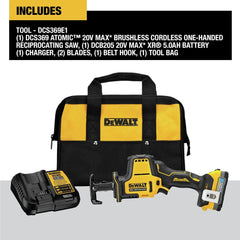 Dewalt 20V MAX ATOMIC Brushless Lithium-Ion Cordless One-Handed Reciprocating Saw Kit (1.7 Ah)