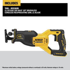 Dewalt 20V MAX XR Brushless Lithium-Ion Cordless Reciprocating Saw (Tool Only)