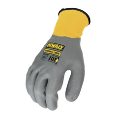 Dewalt (12/Box) Full Dip Water-Resistant Breathable Work Gloves - Medium, Gray/Yellow