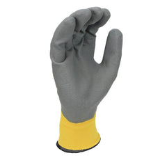 Dewalt (12/Box) Full Dip Water-Resistant Breathable Work Gloves - Medium, Gray/Yellow