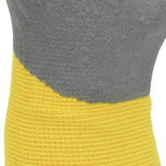 Dewalt (12/Box) Full Dip Water-Resistant Breathable Work Gloves - Medium, Gray/Yellow