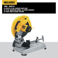 Factory Reconditioned Dewalt 15 Amp 14 in. Corded Chop Saw with QUIK-CHANGE Keyless Blade Change System