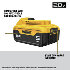Factory Reconditioned Dewalt DCB205CR 20V MAX 5 Ah Lithium-Ion Battery and Charger Kit