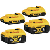 Factory Reconditioned Dewalt (2) 20V MAX 2 Ah Lithium-Ion Batteries and (2) 20V MAX XR 4 Ah Lithium-Ion Batteries
