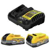 Factory Reconditioned Dewalt 20V MAX XR POWERSTACK 5 Ah and 1.7 Ah Lithium-Ion Batteries and Charger Kit