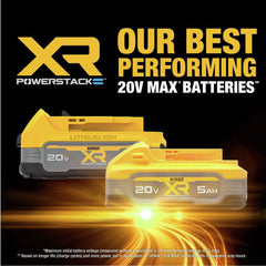 Factory Reconditioned Dewalt 20V MAX XR POWERSTACK 5 Ah and 1.7 Ah Lithium-Ion Batteries and Charger Kit