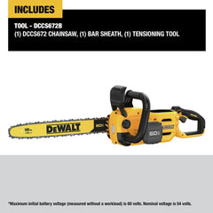 Factory Reconditioned Dewalt 60V MAX Lithium-Ion Brushless 18 in. Cordless Chainsaw (Tool Only)